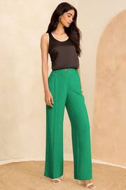 Love & Roses Green Wide Leg Tailored Wide Leg Lightweight Trousers - Image 4 of 4