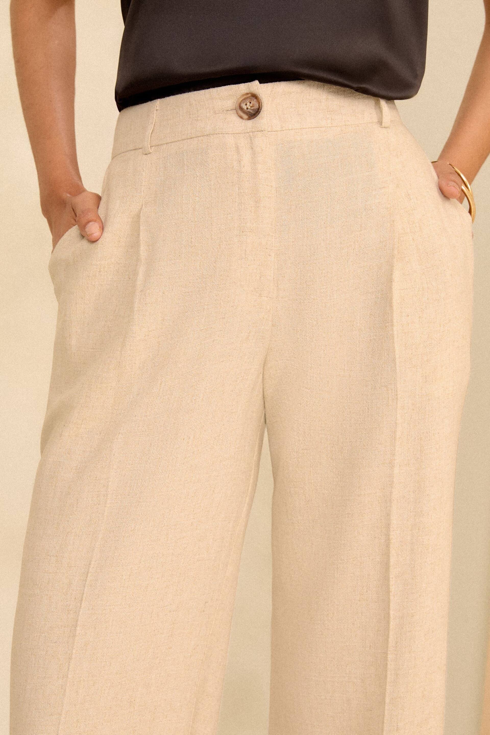 Love & Roses Ivory White Petite Tailored Wide Leg Lightweight Trousers - Image 2 of 4