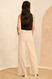 Love & Roses Ivory White Petite Tailored Wide Leg Lightweight Trousers - Image 3 of 4