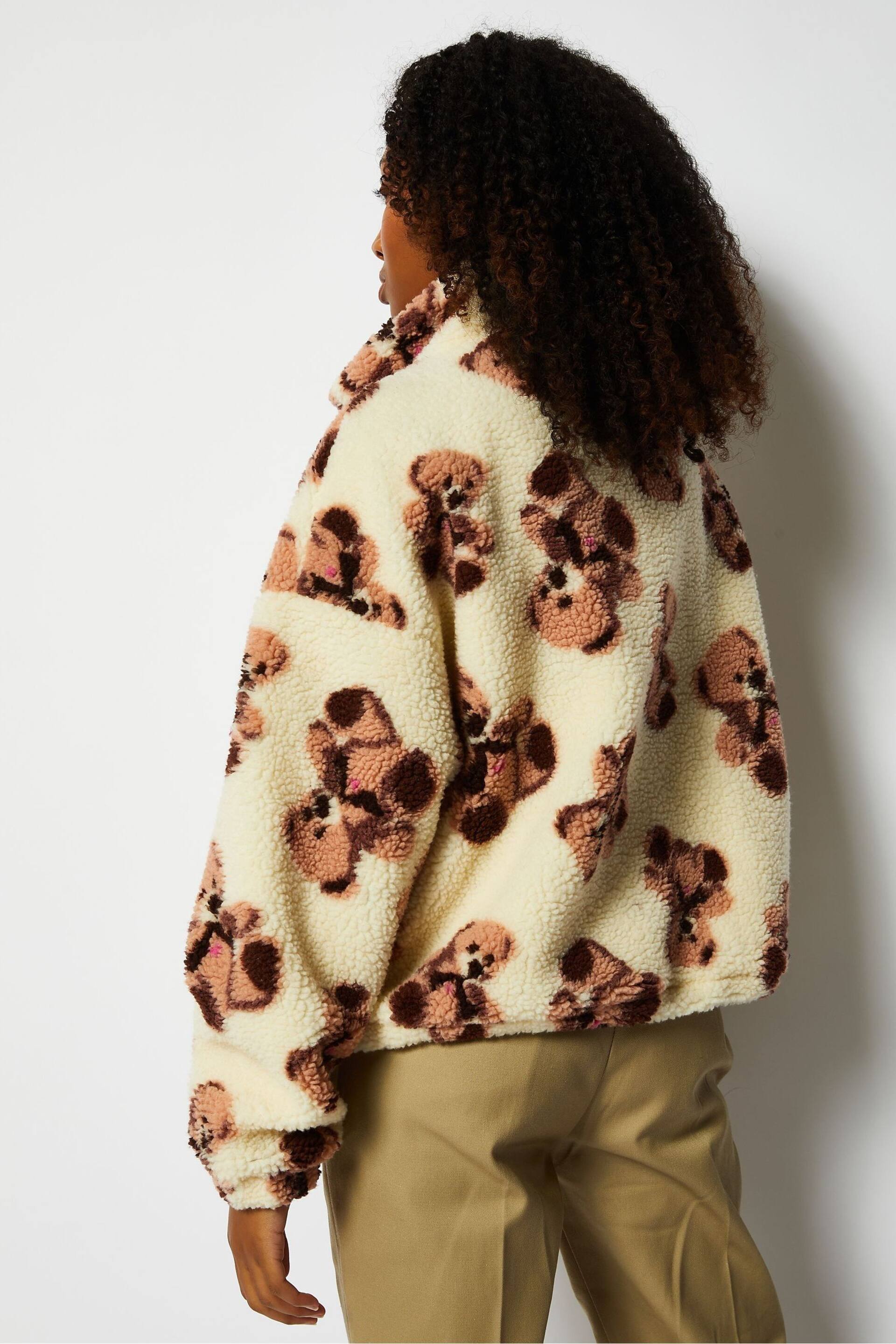 Skinnydip Cream Teddy Bear Borg Fleece Jacket - Image 3 of 5