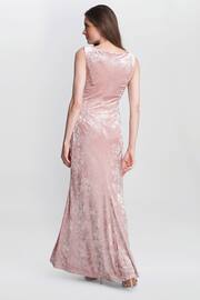 Gina Bacconi Pink Talia Crushed Velvet Maxi Dress - Image 2 of 5