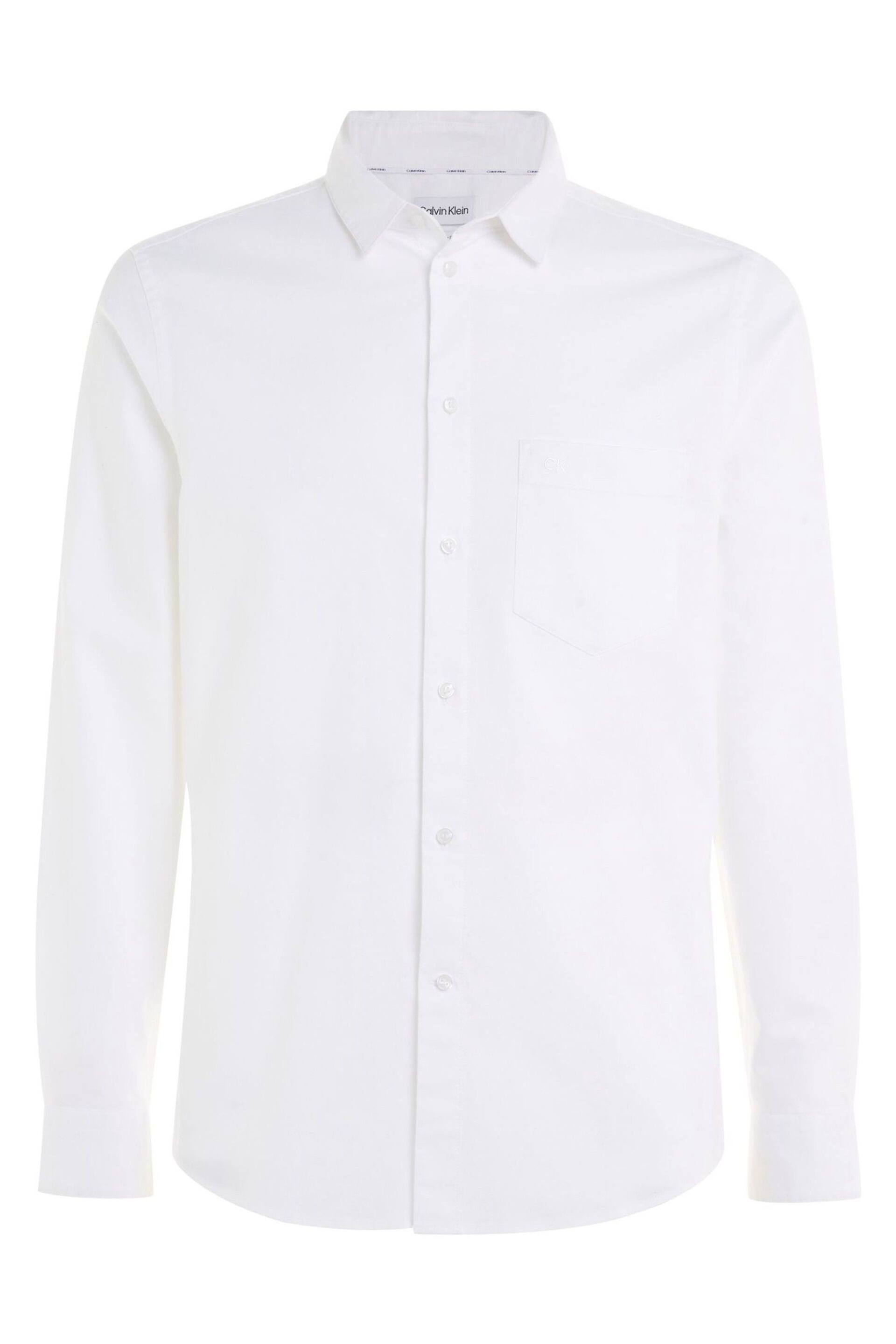 Calvin Klein White Stretch Oxford Shirt - Image 4 of 7