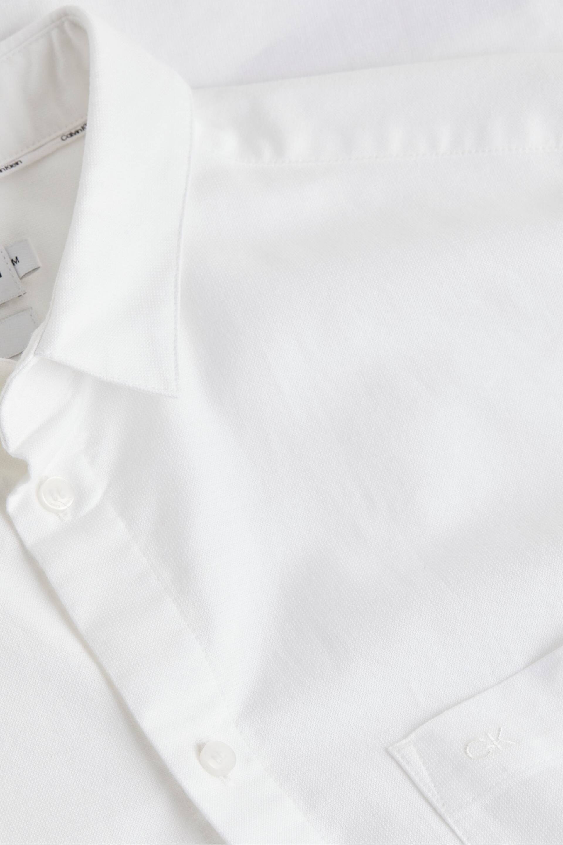 Calvin Klein White Stretch Oxford Shirt - Image 7 of 7