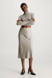 Calvin Klein Grey Recycled Midi Skirt - Image 4 of 5