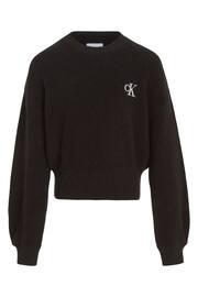 Calvin Klein Jeans Black Festive Metallic Jumper - Image 4 of 6