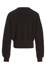 Calvin Klein Jeans Black Festive Metallic Jumper - Image 5 of 6