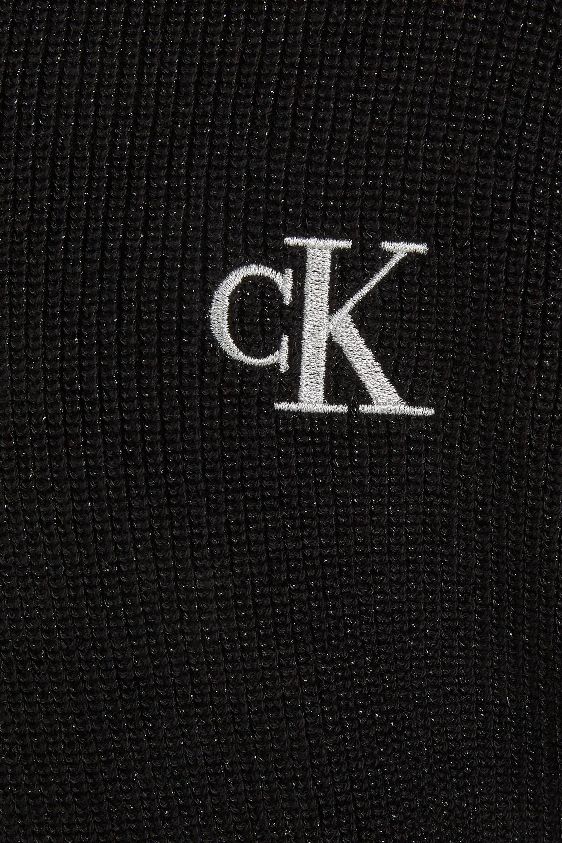 Calvin Klein Jeans Black Festive Metallic Jumper - Image 6 of 6