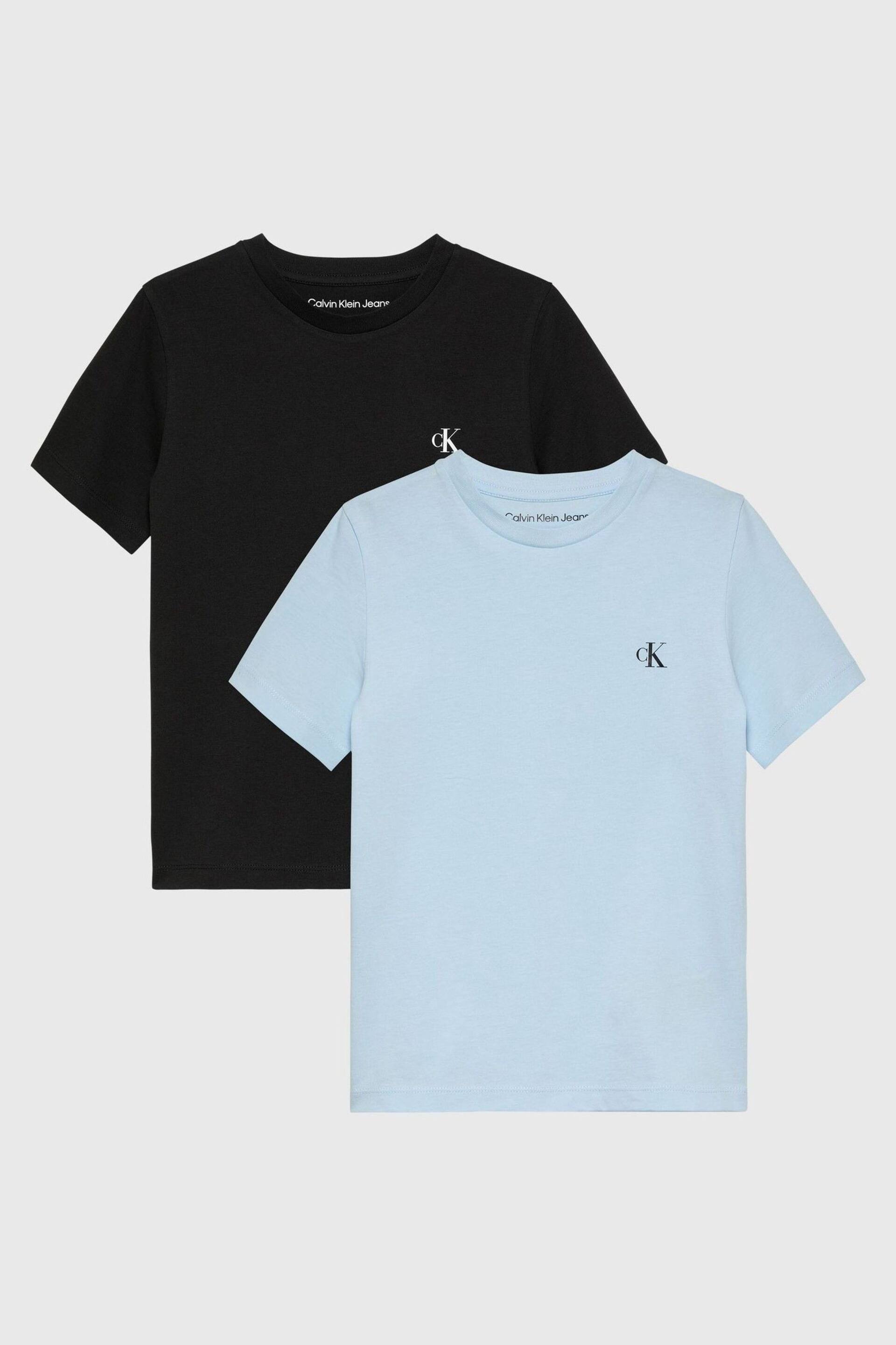 Calvin Klein Jeans Blue Monogram T-Shirt 2 Pack - Image 1 of 5