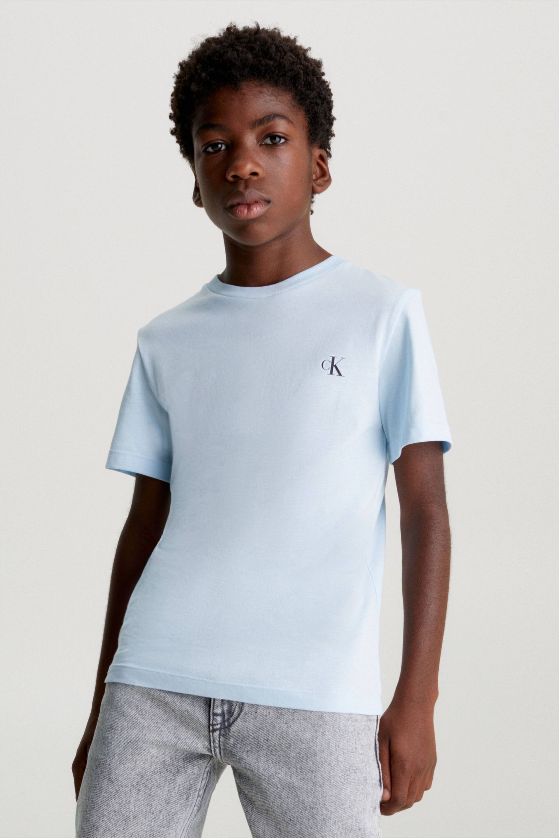 Calvin Klein Jeans Blue Monogram T-Shirt 2 Pack - Image 2 of 5