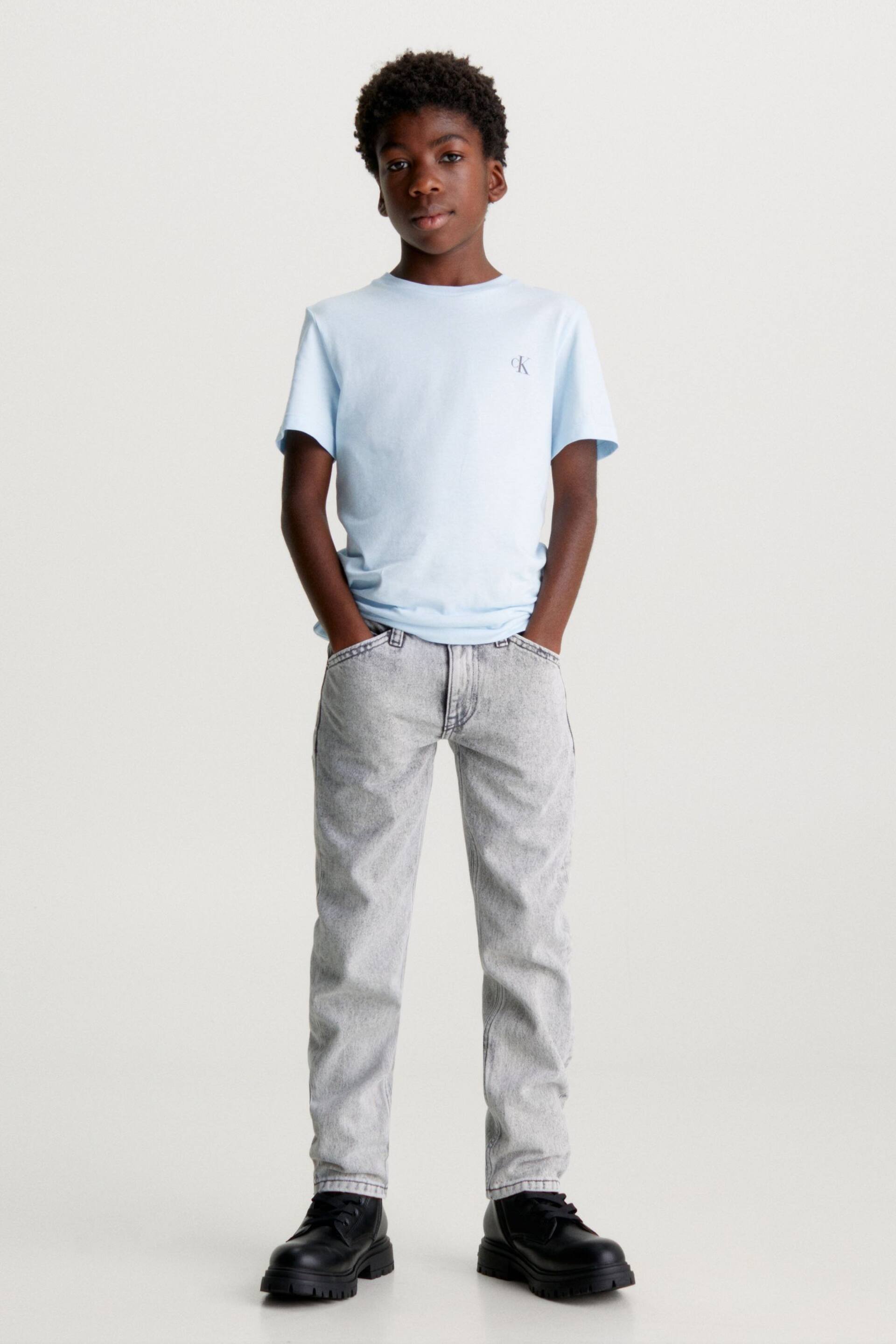 Calvin Klein Jeans Blue Monogram T-Shirt 2 Pack - Image 4 of 5