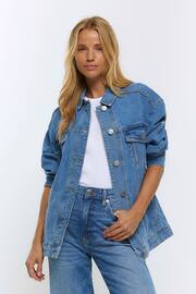 River Island Light Blue Denim Trucker Jacket - Image 1 of 6