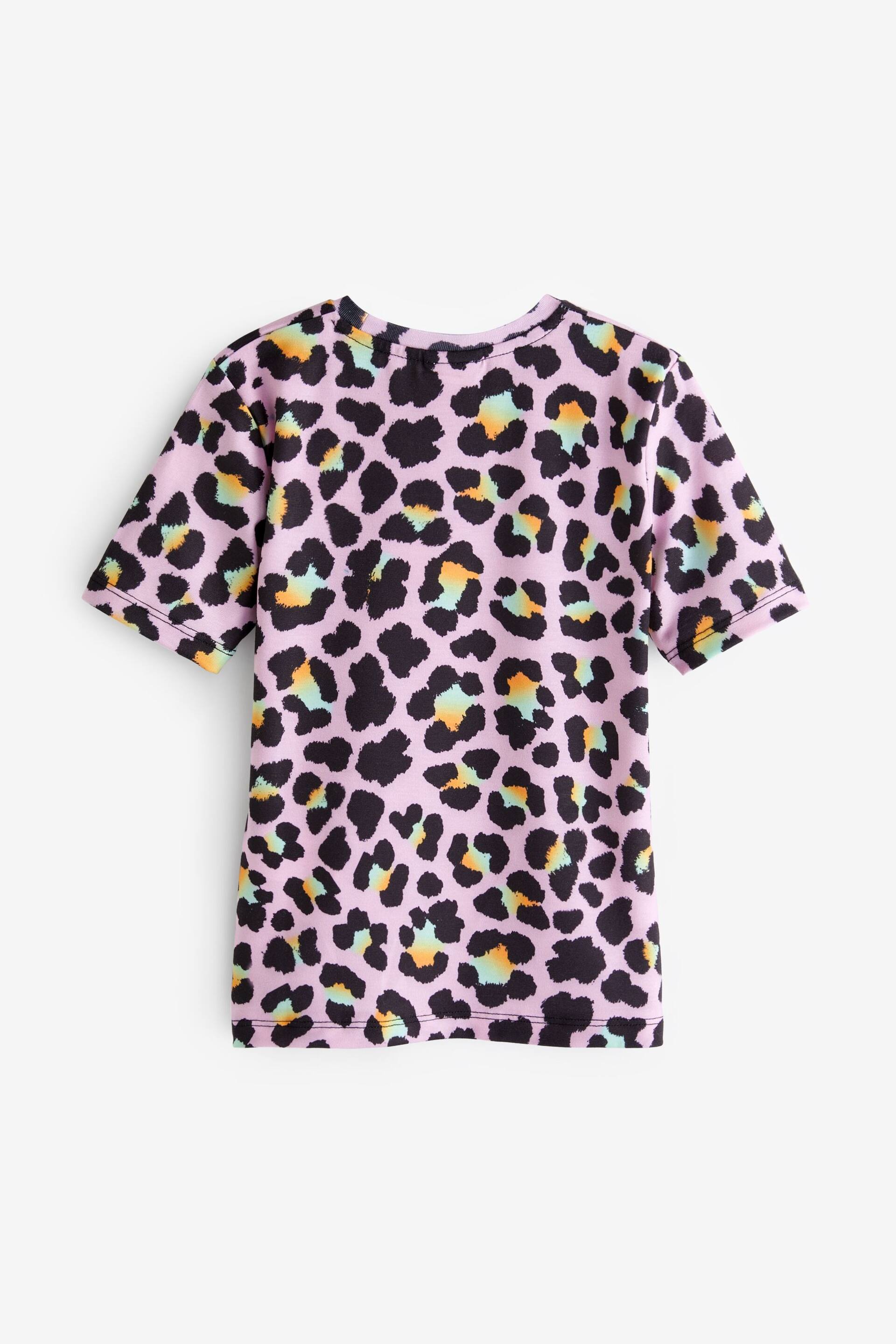 Hype Girls Multi Disco Leopard T-Shirt - Image 2 of 4