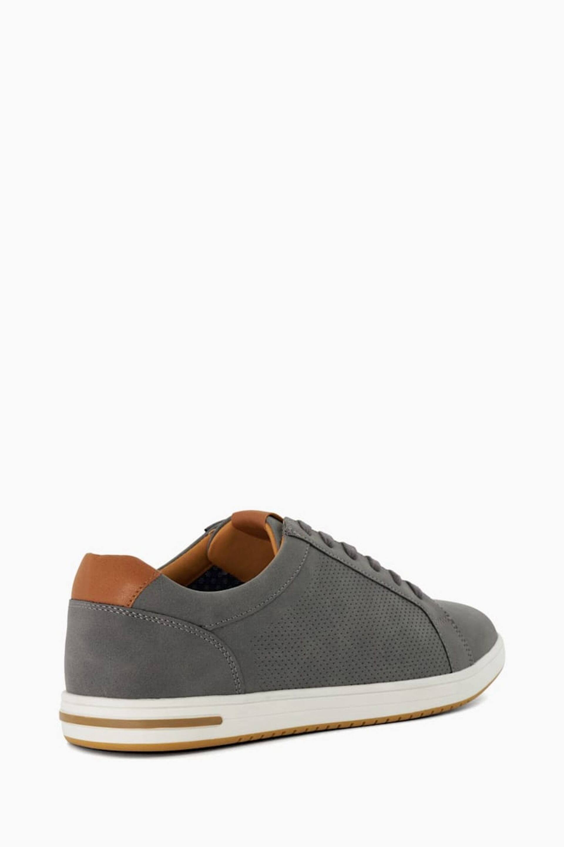 Dune London Grey Wide Fit Tezzy Perf Trainers - Image 2 of 6