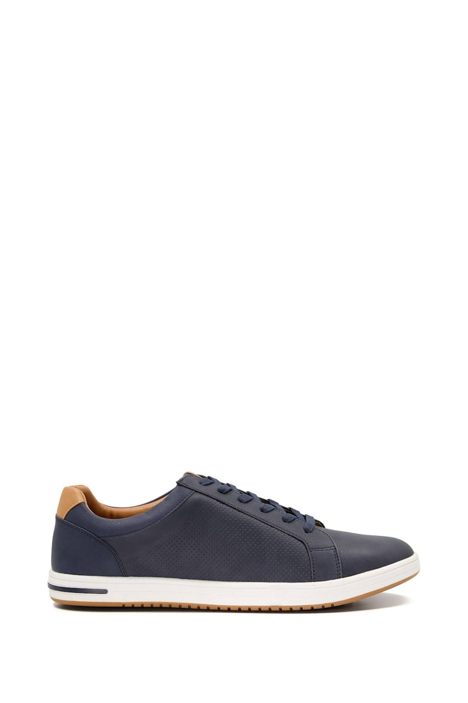 Dune London Blue Wide Fit Tezzy Perf Trainers - Image 2 of 4