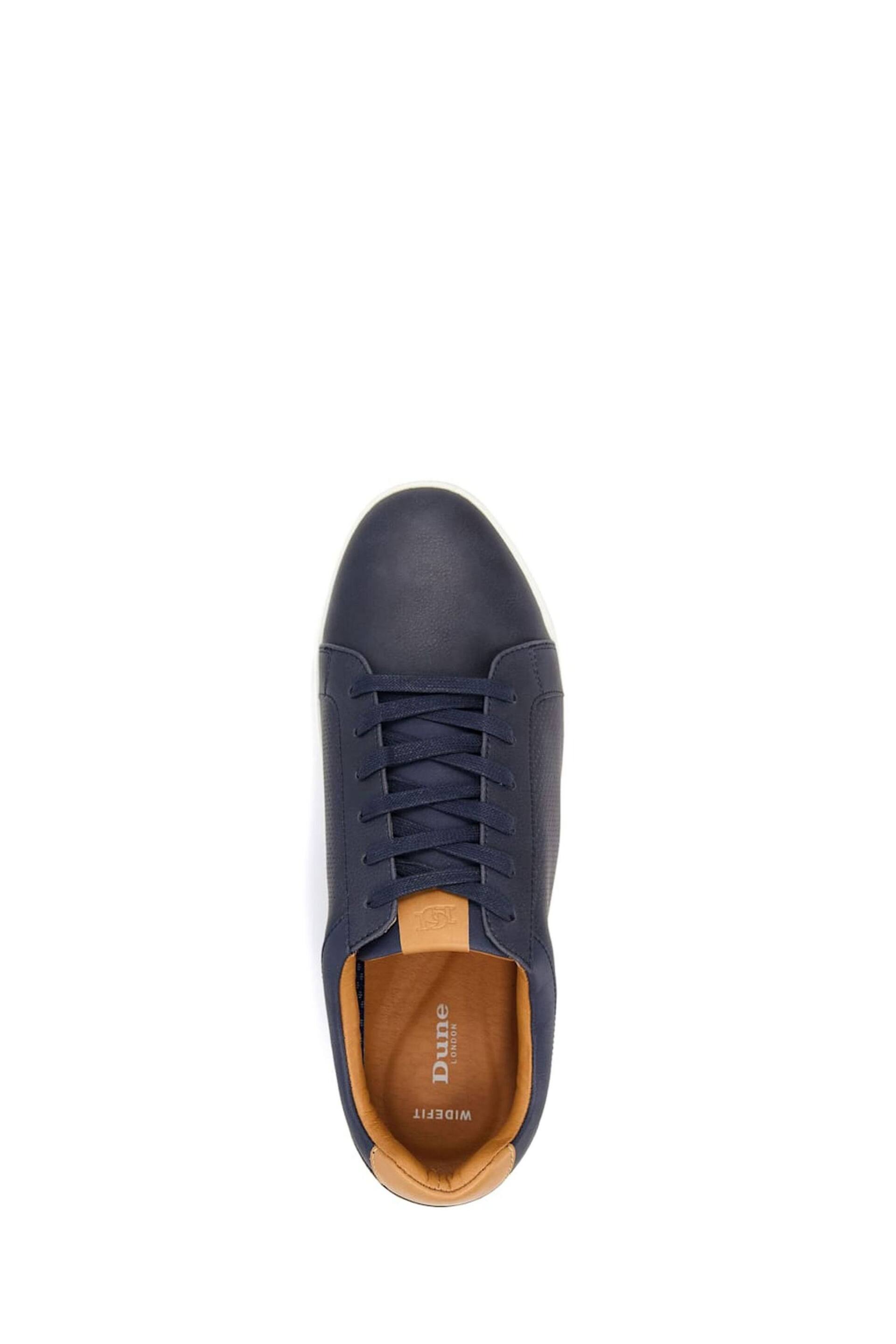 Dune London Blue Wide Fit Tezzy Perf Trainers - Image 3 of 4