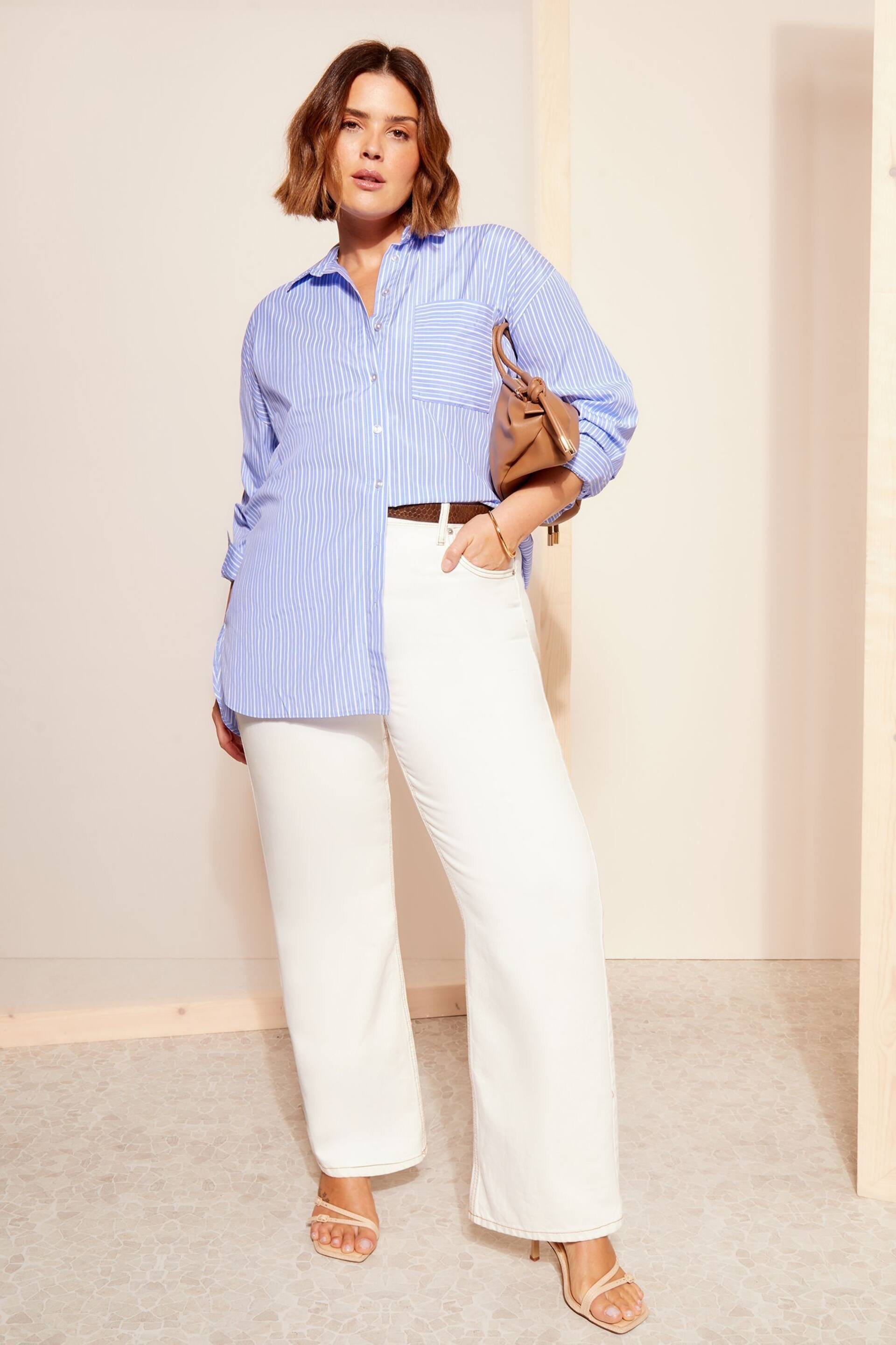 Curves Like These Blue Poplin Button Through Shirt - Image 3 of 3