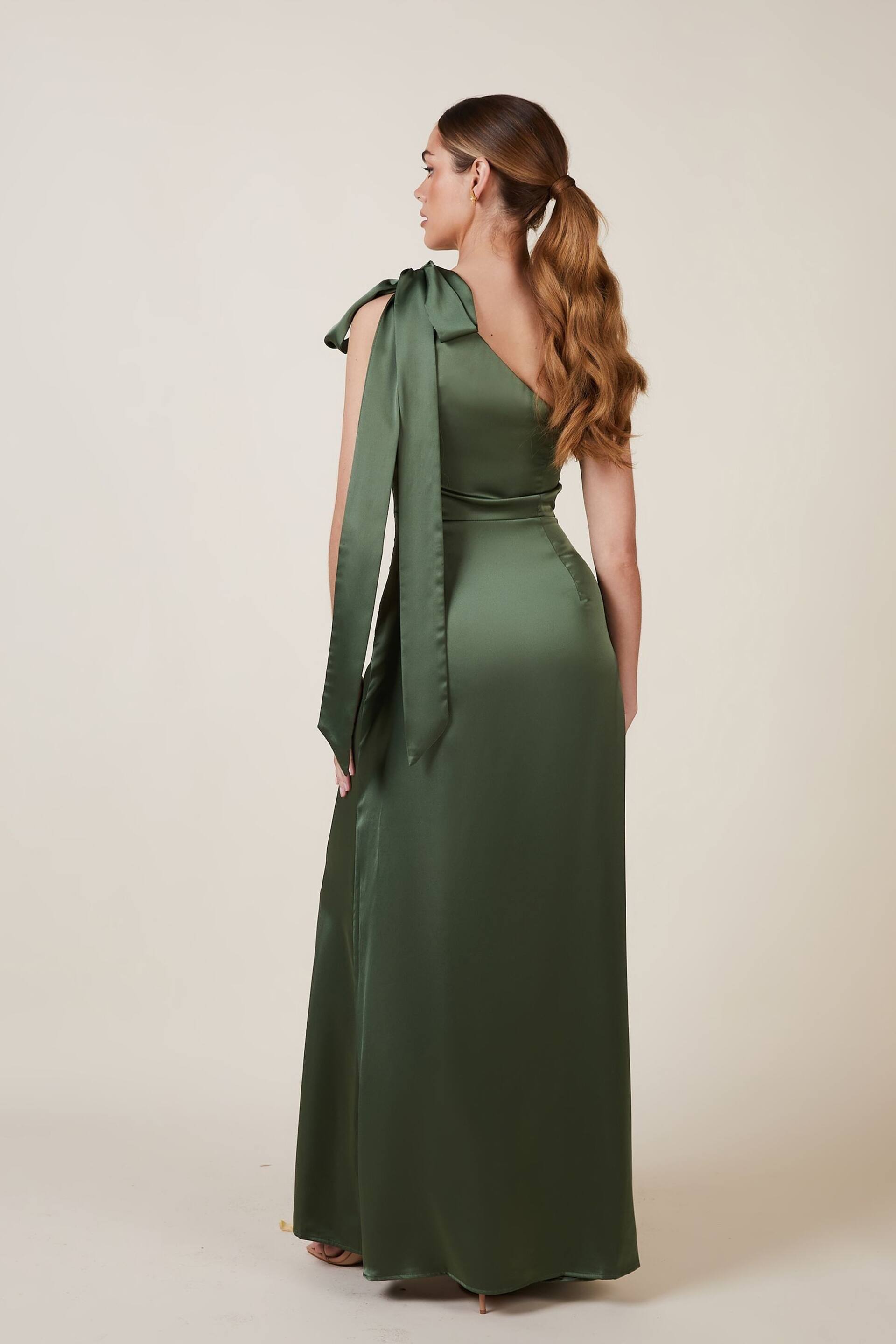 Rewritten Green Porto One Shoulder Bridesmaid Dress - Image 2 of 4