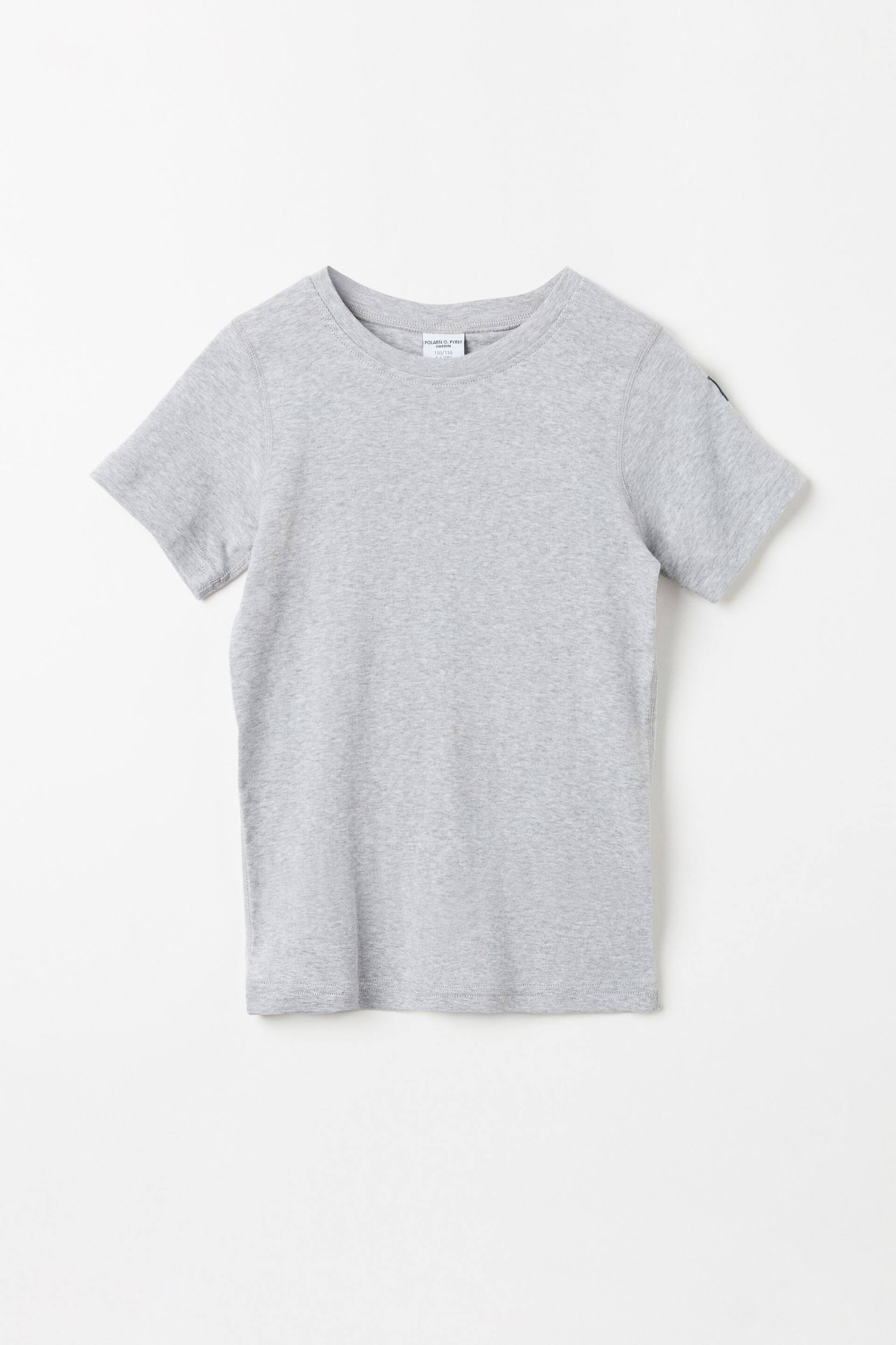 Polarn O. Pyret Grey Organic Cotton Short Sleeve T-Shirt - Image 1 of 2