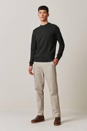 Cream Slim Fit Stretch Printed Soft Touch Chino Trousers - Image 2 of 9