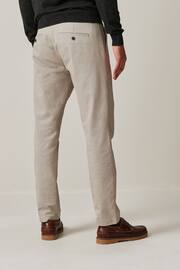Cream Slim Fit Stretch Printed Soft Touch Chino Trousers - Image 3 of 9