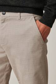 Cream Slim Fit Stretch Printed Soft Touch Chino Trousers - Image 4 of 9
