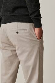 Cream Slim Fit Stretch Printed Soft Touch Chino Trousers - Image 5 of 9