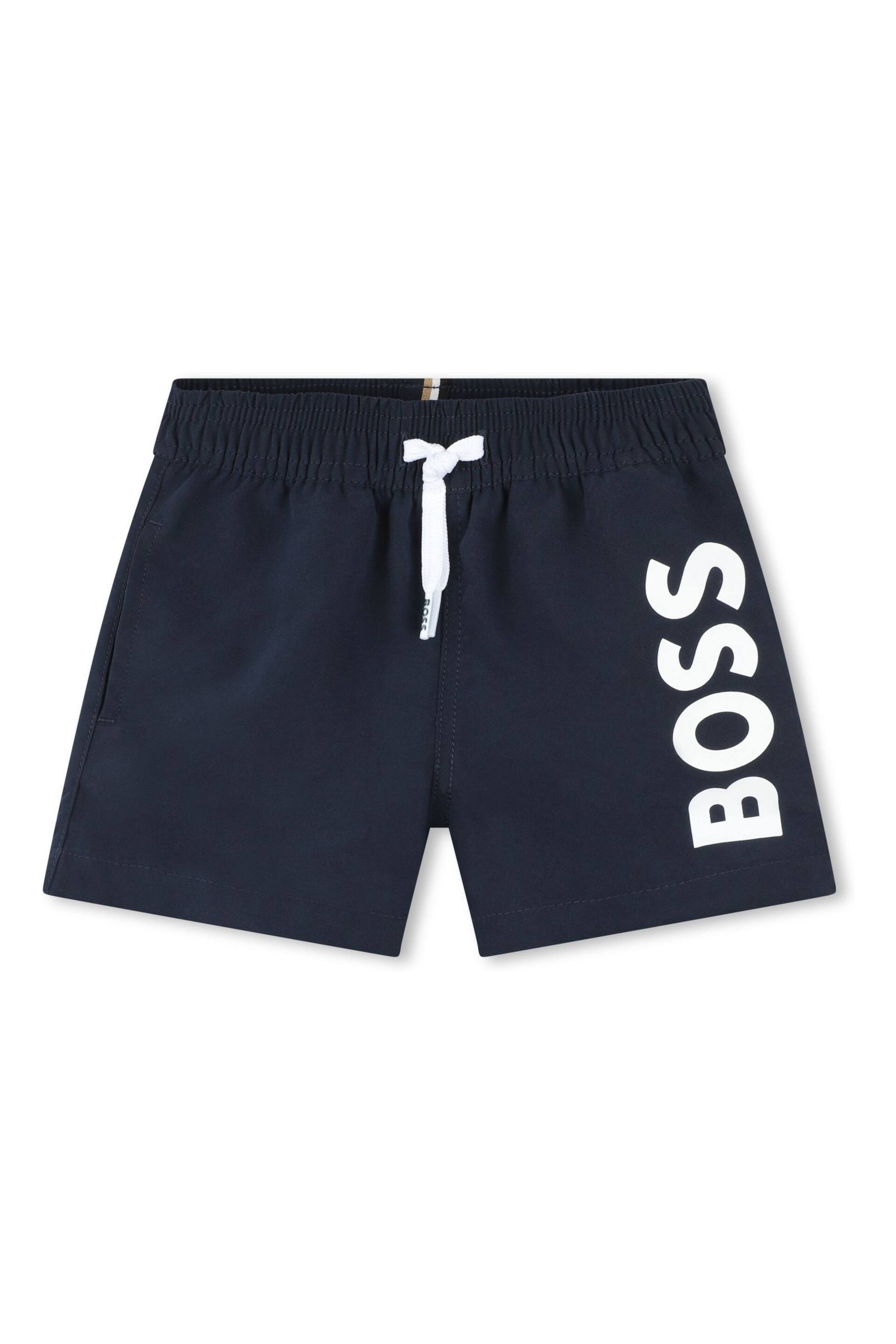 BOSS jet black Logo Swim Shorts - Image 1 of 2