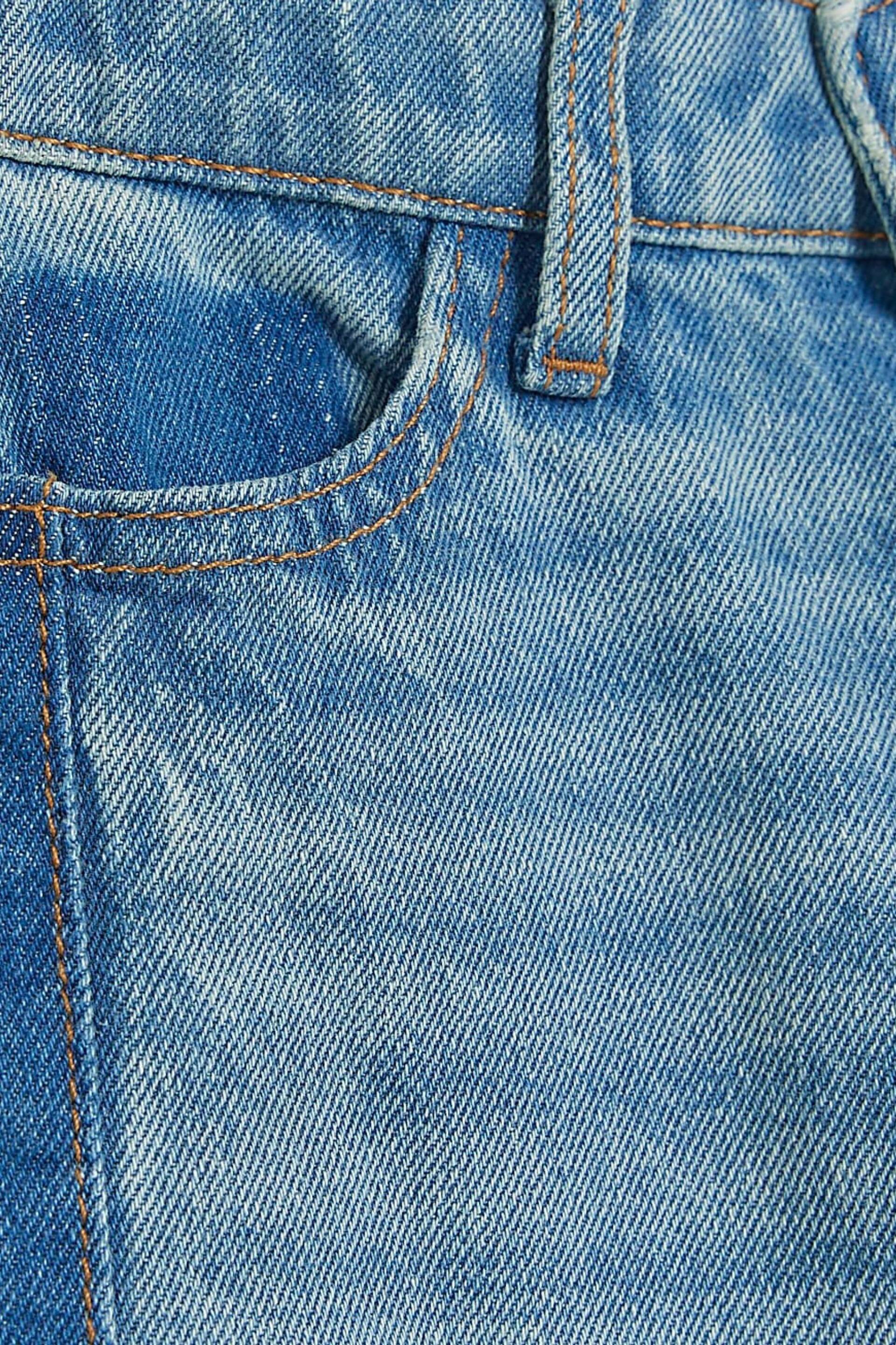 River Island Blue Girls Denim Patchwork Wide Leg Jeans - Image 6 of 6