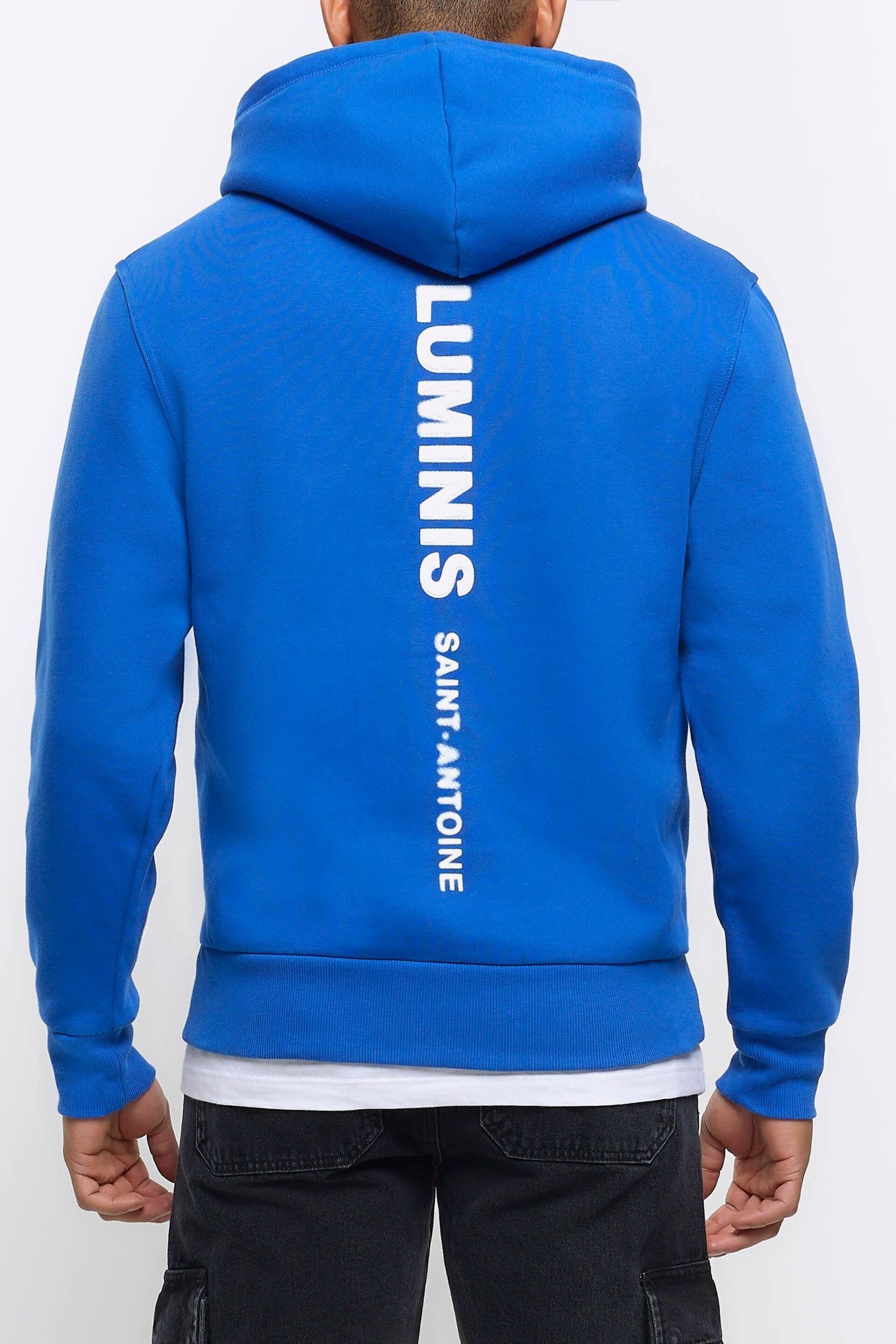 River Island Blue Long Sleeve Luminis Hoodie - Image 2 of 5