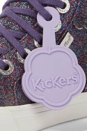 Kickers Purple Tovni Hi Glitter Text Trainers - Image 6 of 7