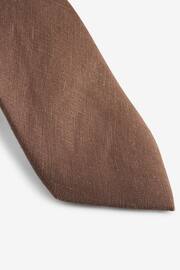 Chocolate Brown Linen Tie - Image 2 of 3