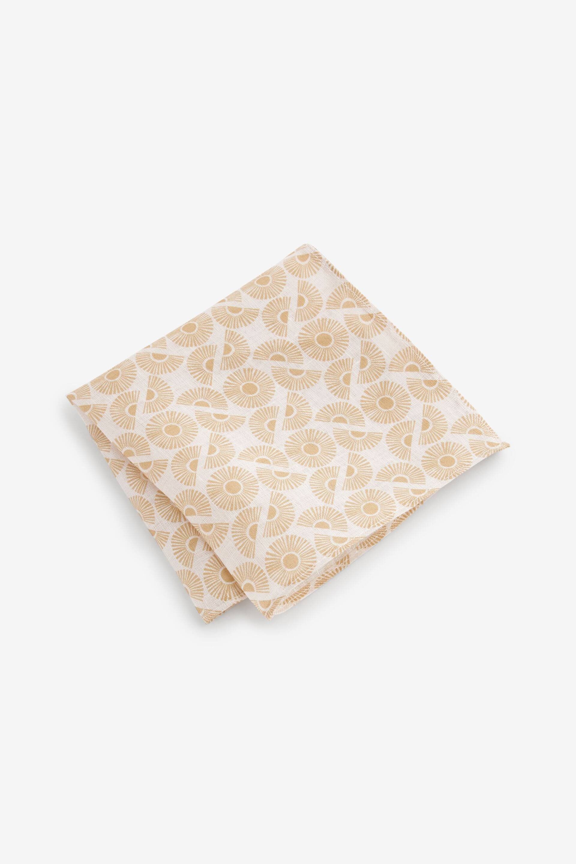 Neutral/Yellow Sun Linen Pocket Square - Image 1 of 2