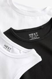 Black/White Mixed T-Shirts/Vests 3 Pack (3-16yrs) - Image 7 of 7