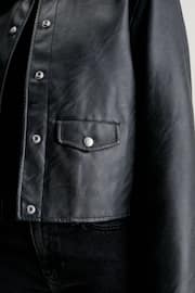 Calvin Klein Black Faux Leather Jacket - Image 5 of 6