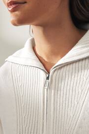 Calvin Klein White Cashmere Blend Zip Jumper - Image 4 of 6