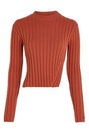 Calvin Klein Brown Cotton Blend Split Sweater - Image 4 of 6