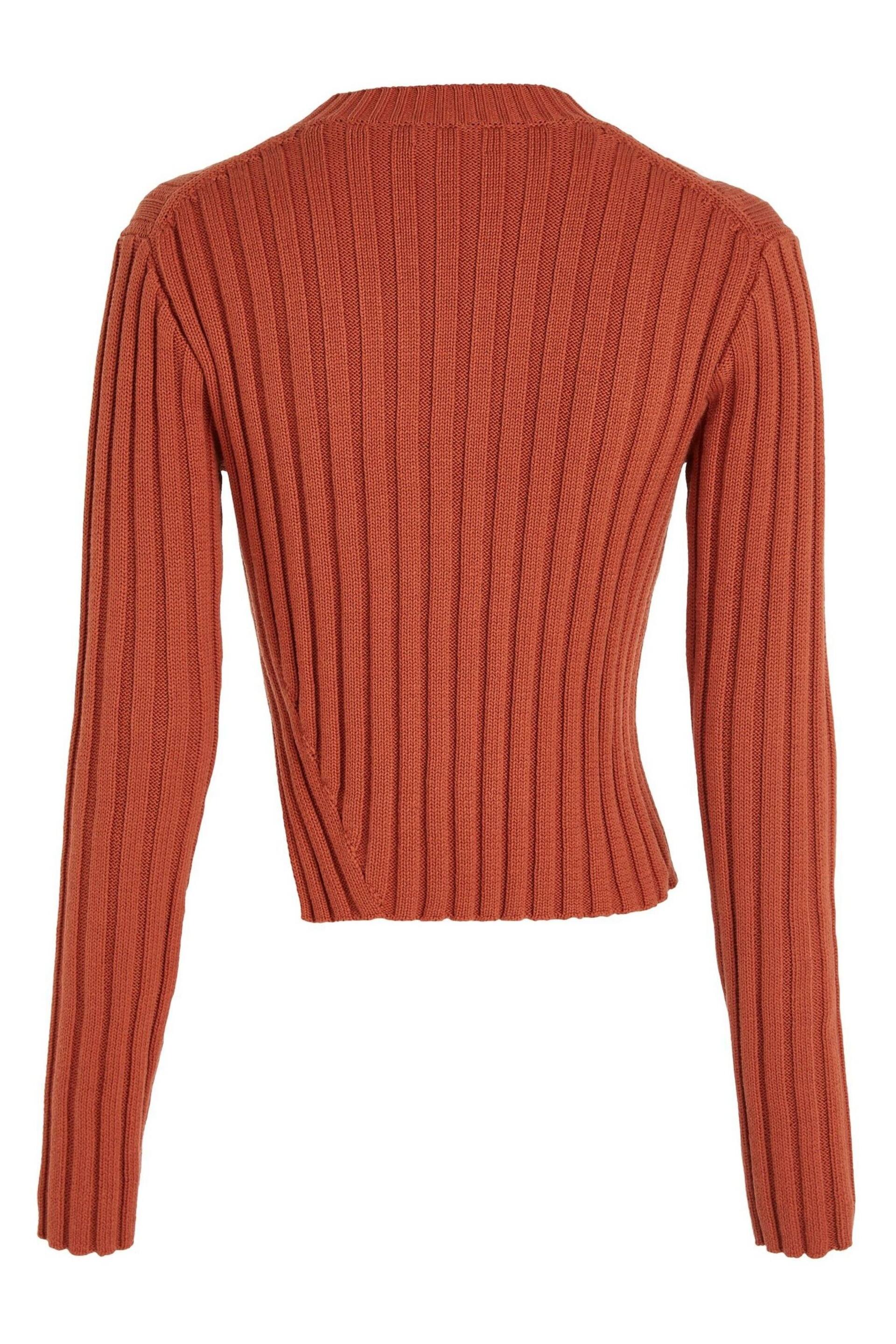 Calvin Klein Brown Cotton Blend Split Sweater - Image 5 of 6