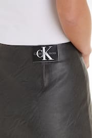 Calvin Klein Black Faux Fur Leather Skirt - Image 3 of 6