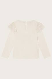 Monsoon Natural Sequin Bow Long Sleeve Top - Image 2 of 3