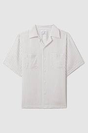 Reiss White/Navy Anchor Boxy Fit Striped Shirt - Image 2 of 6