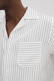 Reiss White/Navy Anchor Boxy Fit Striped Shirt - Image 4 of 6