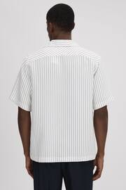 Reiss White/Navy Anchor Boxy Fit Striped Shirt - Image 5 of 6