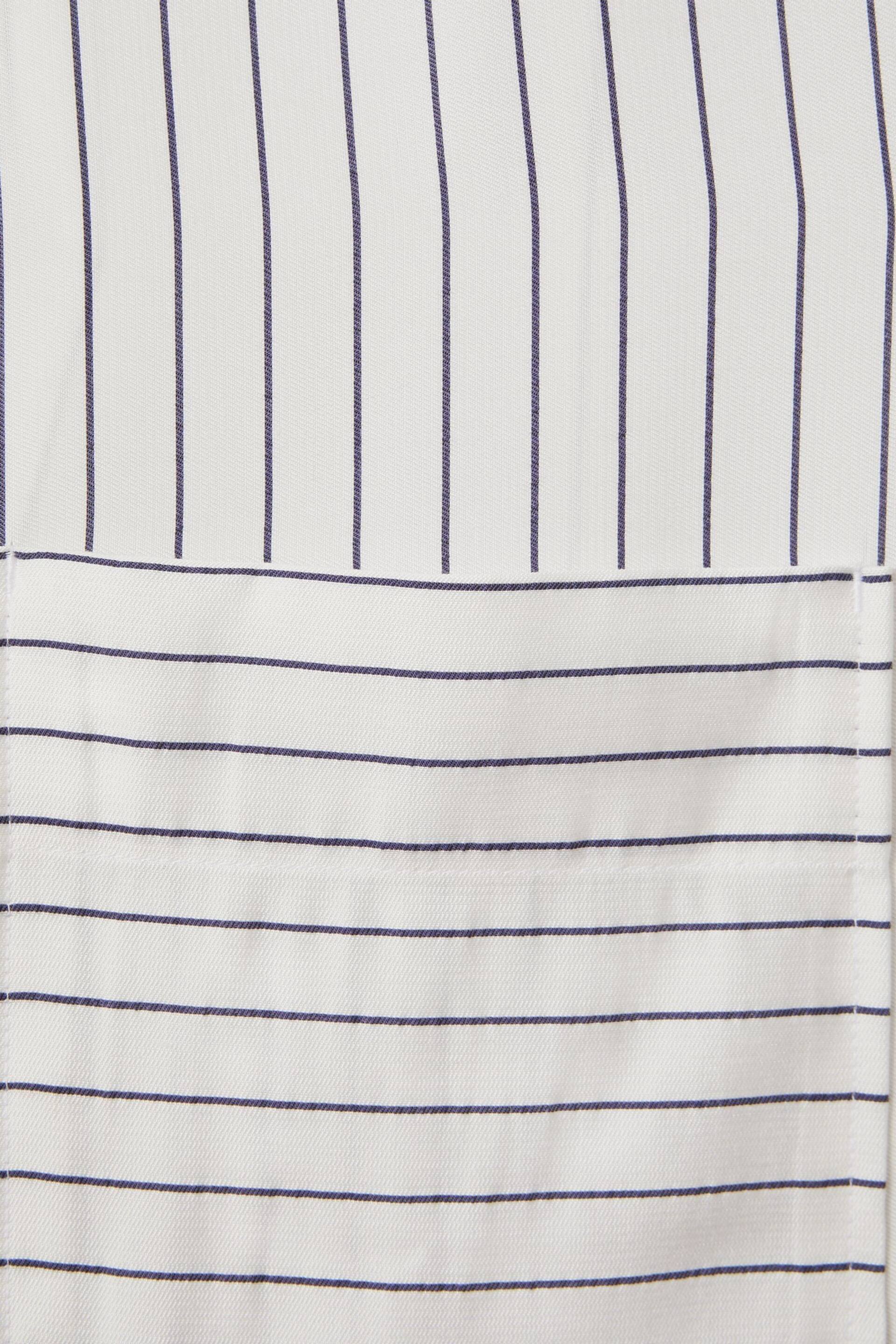 Reiss White/Navy Anchor Boxy Fit Striped Shirt - Image 6 of 6