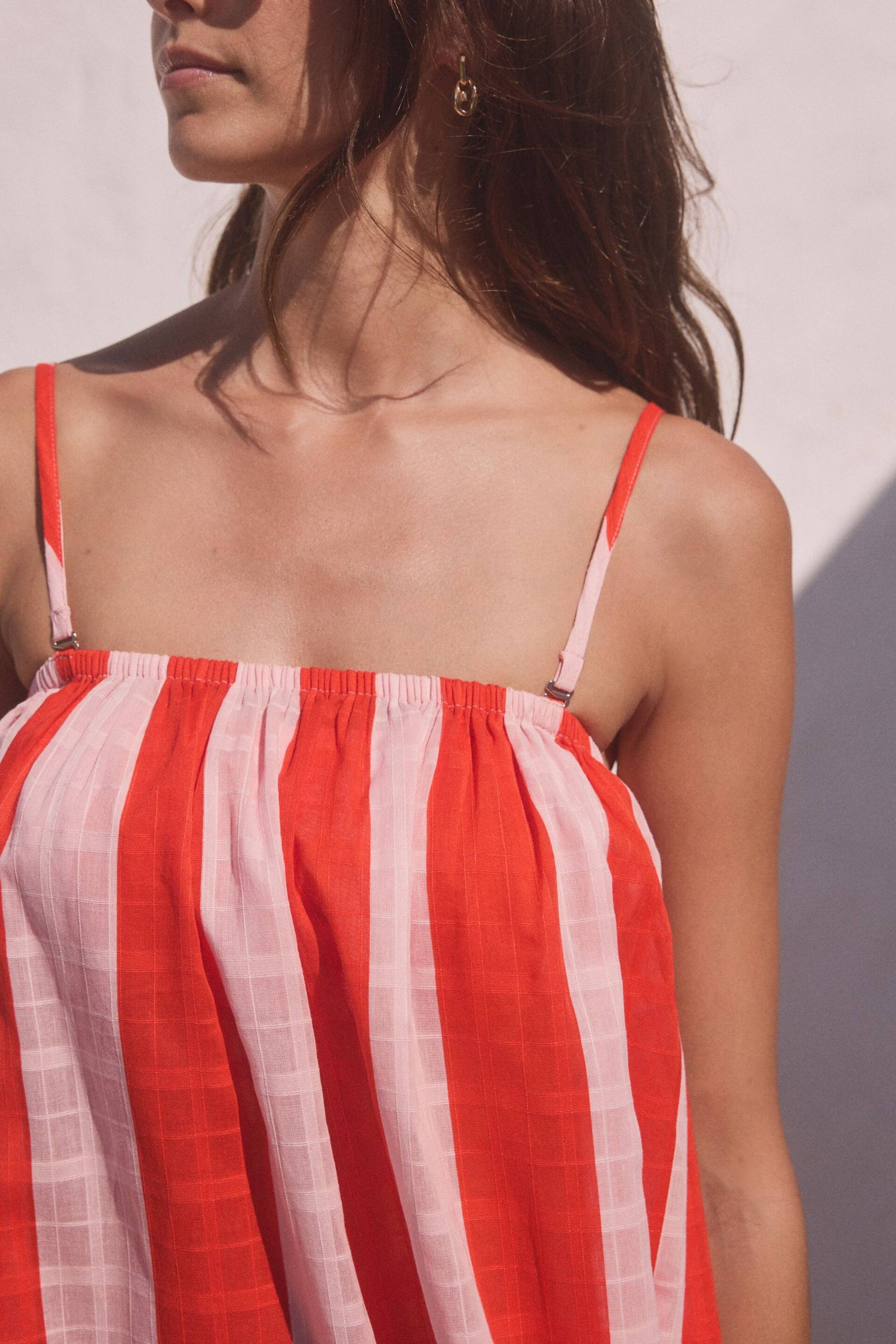 Red/Pink Stripe Bandeau Mini Dress - Image 4 of 7