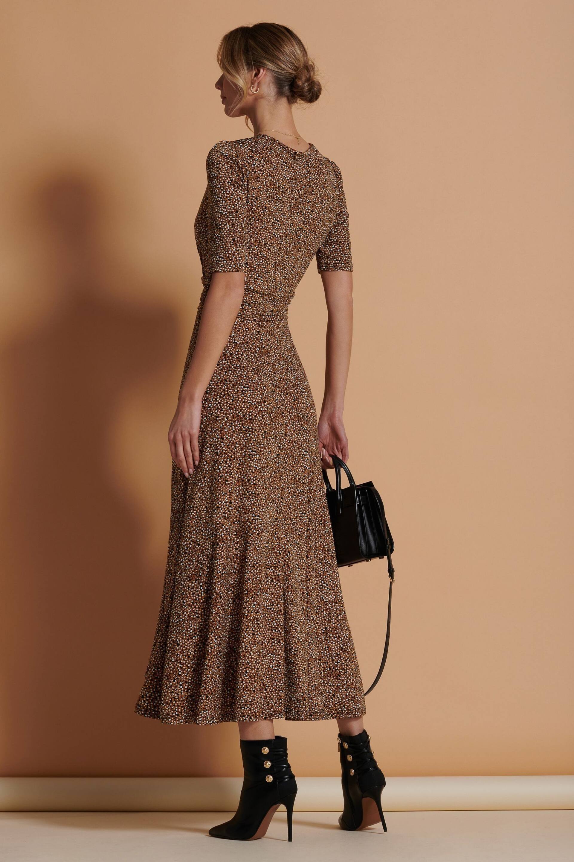 Jolie Moi Black Print Viscose Frill Hem Maxi Dress - Image 2 of 7