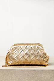 Lipsy Gold Pouch Clutch Bag - Image 1 of 5