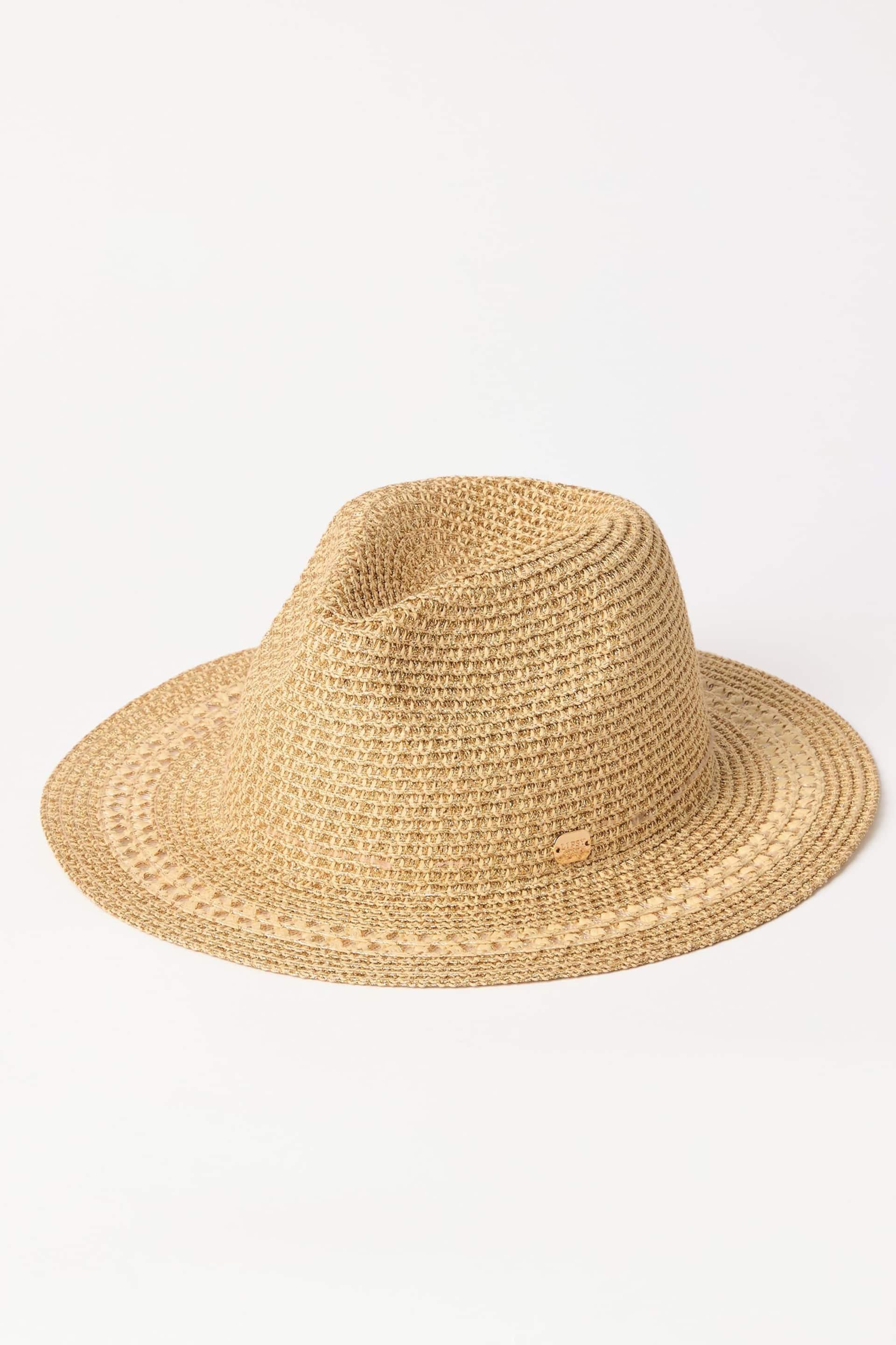 Lipsy Gold Straw Fedora Hat - Image 4 of 6