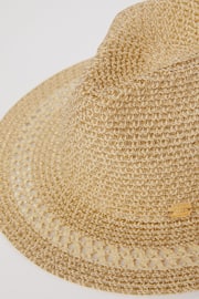 Lipsy Gold Straw Fedora Hat - Image 6 of 6