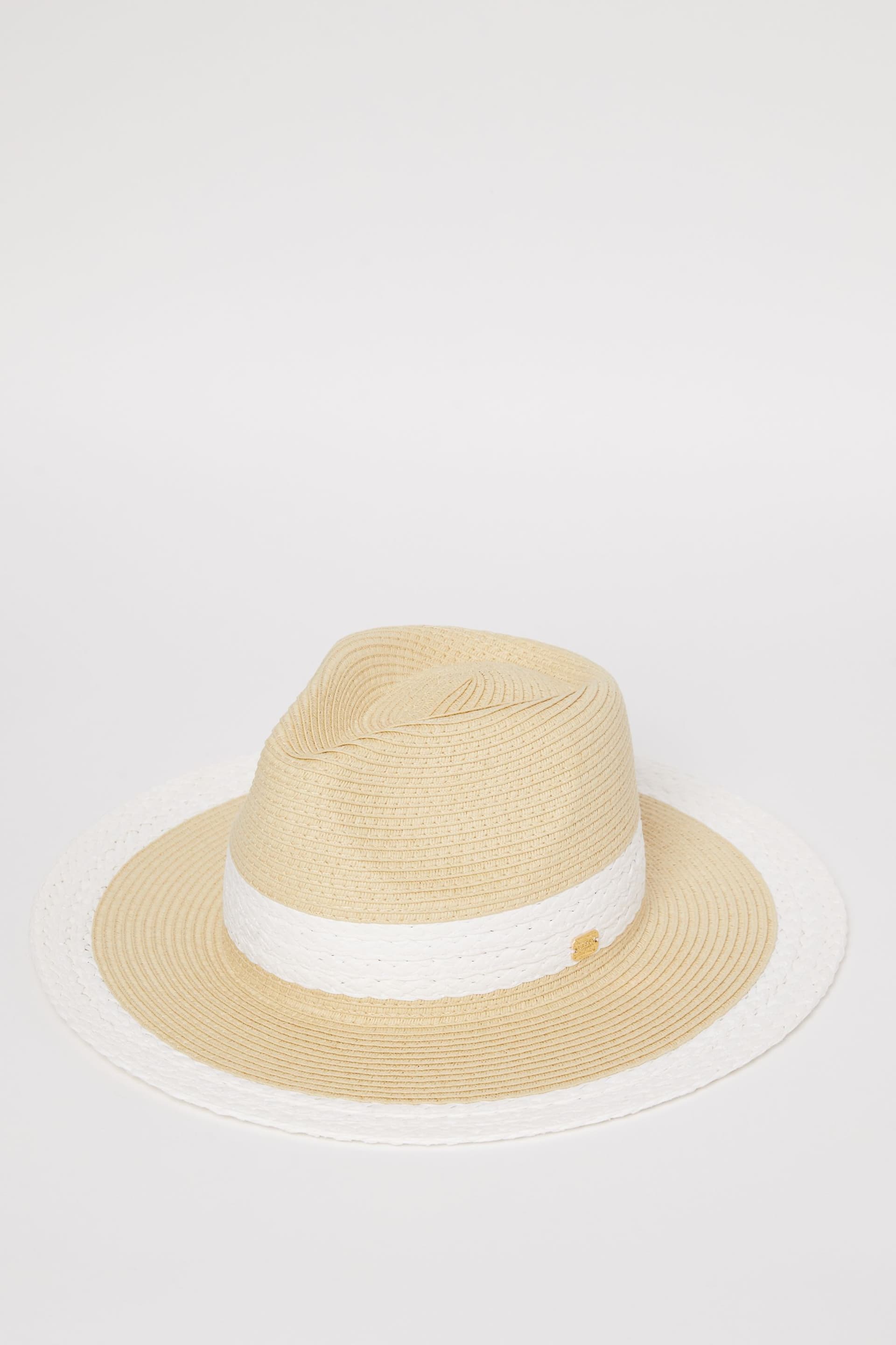 Lipsy White/Neutral Straw Fedora Hat - Image 4 of 4