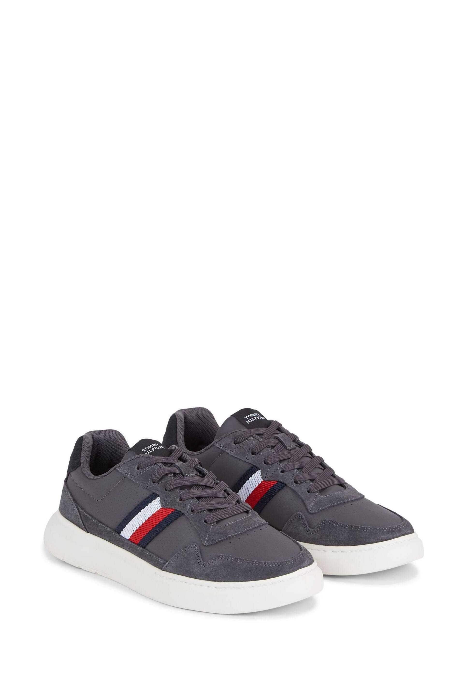 Tommy Hilfiger Silver Mix Stripes Sneakers - Image 2 of 5